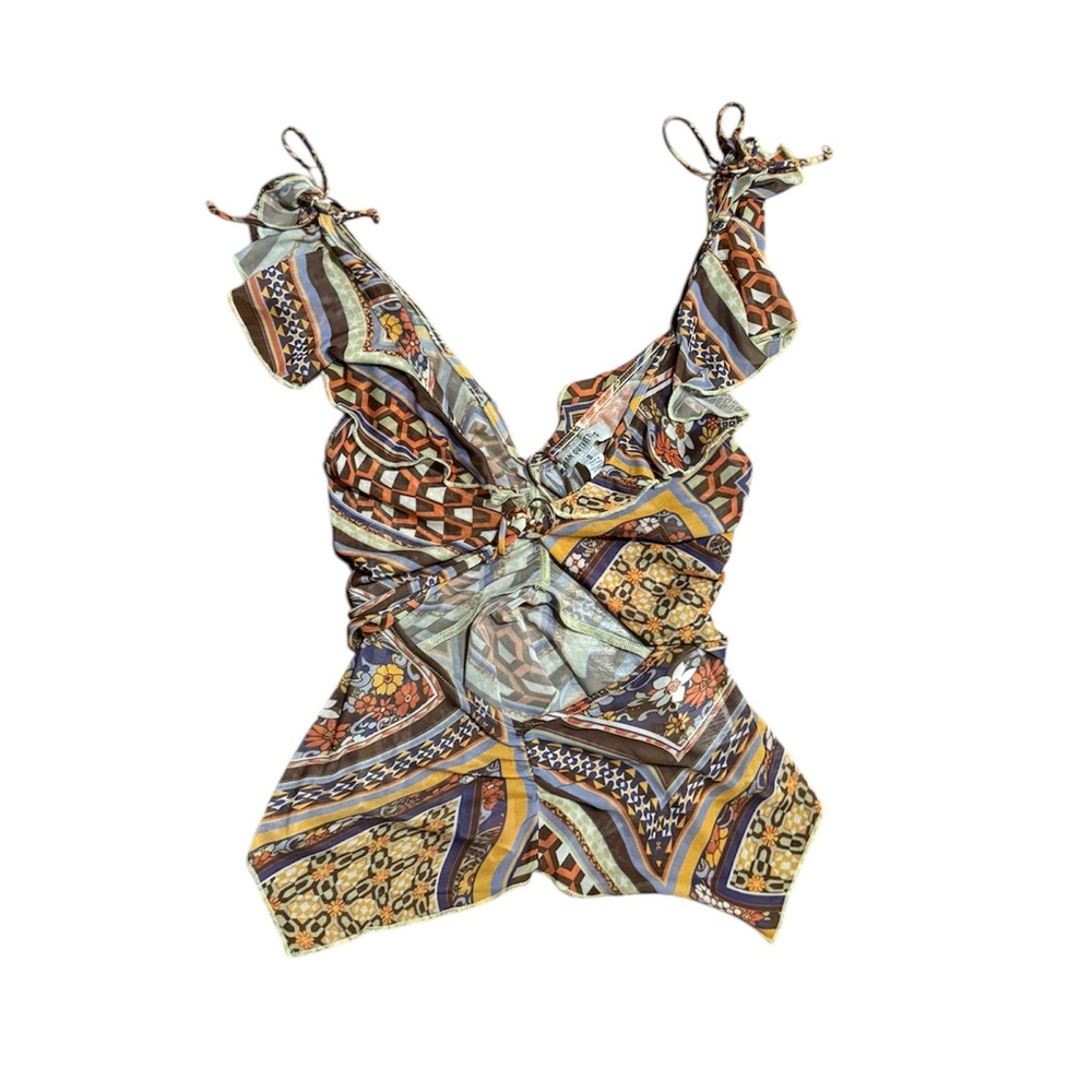 Urban Outfitters multi-colored cut-out camisole blouse